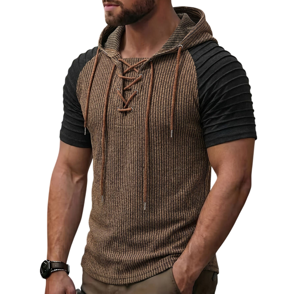 Men's Drawstring Hooded Shirt