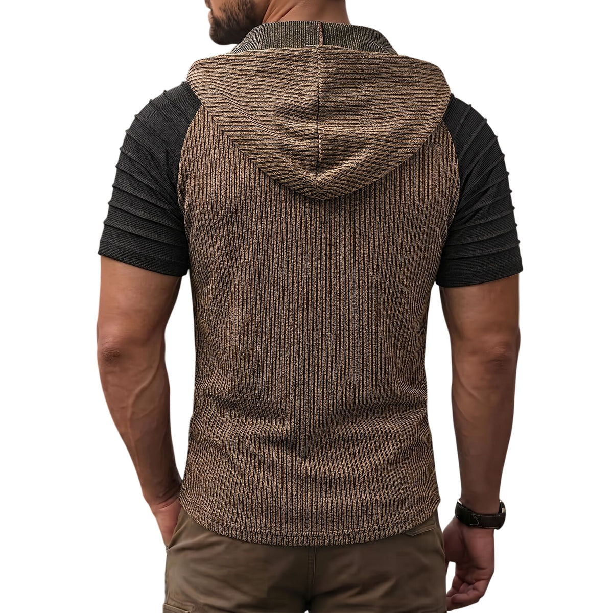Men's Drawstring Hooded Shirt