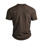 Men’s Ribbed Knit Button-Up V-Neck